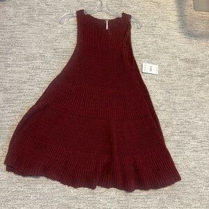 Free People Rich Burgundy Mini Dress NWT